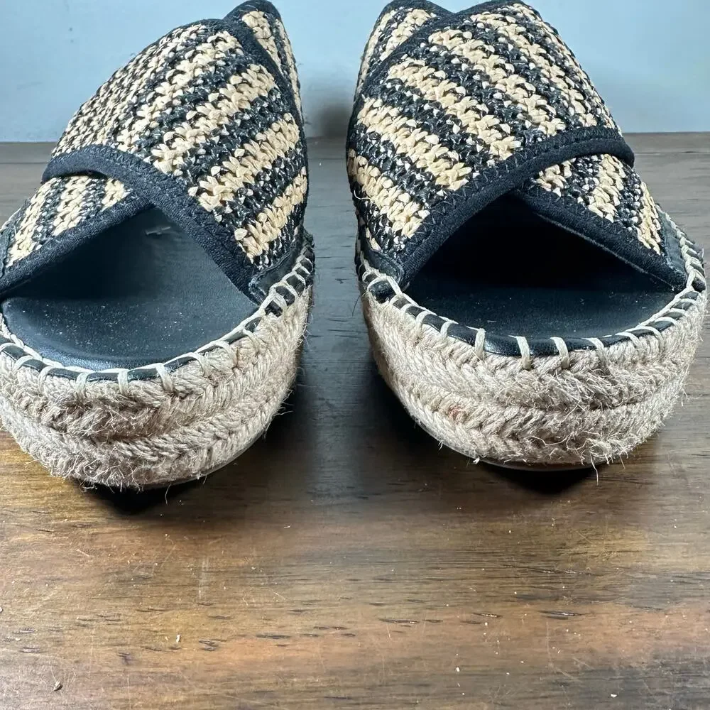 FRANCO‎ SARTO Pacifica espadrille platform wedge sandals slides woman's size 8